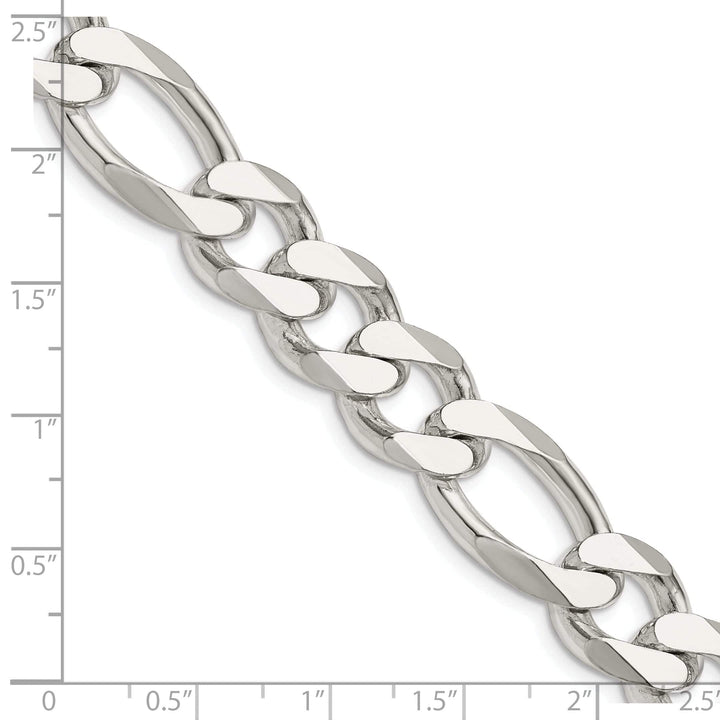 Lovely Rita's Bracelets Silver Polished 12.75-mm Solid Figaro Chain
