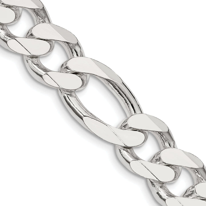 Lovely Rita's Bracelets Silver Polished 12.75-mm Solid Figaro Chain