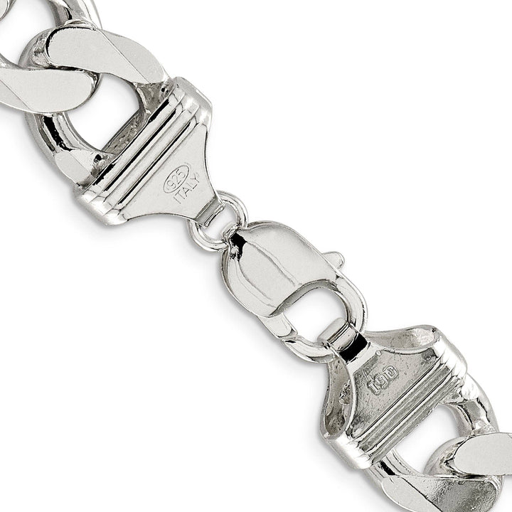 Lovely Rita's Bracelets Silver Polished 15.00-mm Solid Curb Link Chain