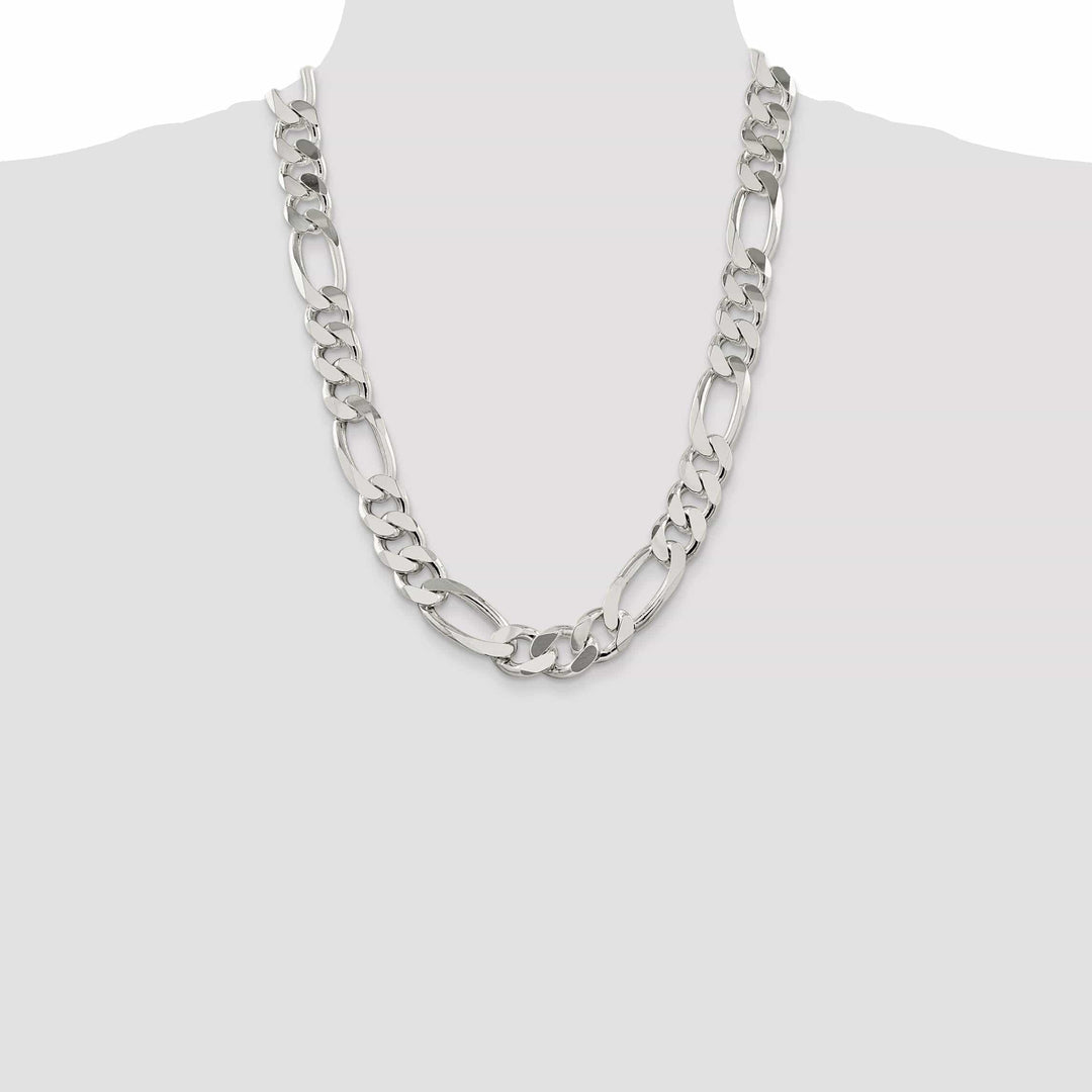 Lovely Rita's Bracelets Silver Polished 15.00-mm Solid Figaro Chain
