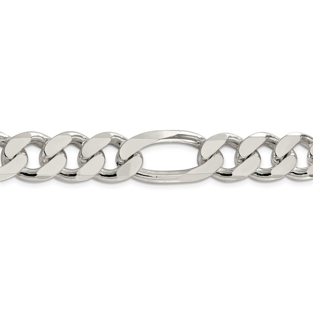 Lovely Rita's Bracelets Silver Polished 15.00-mm Solid Figaro Chain