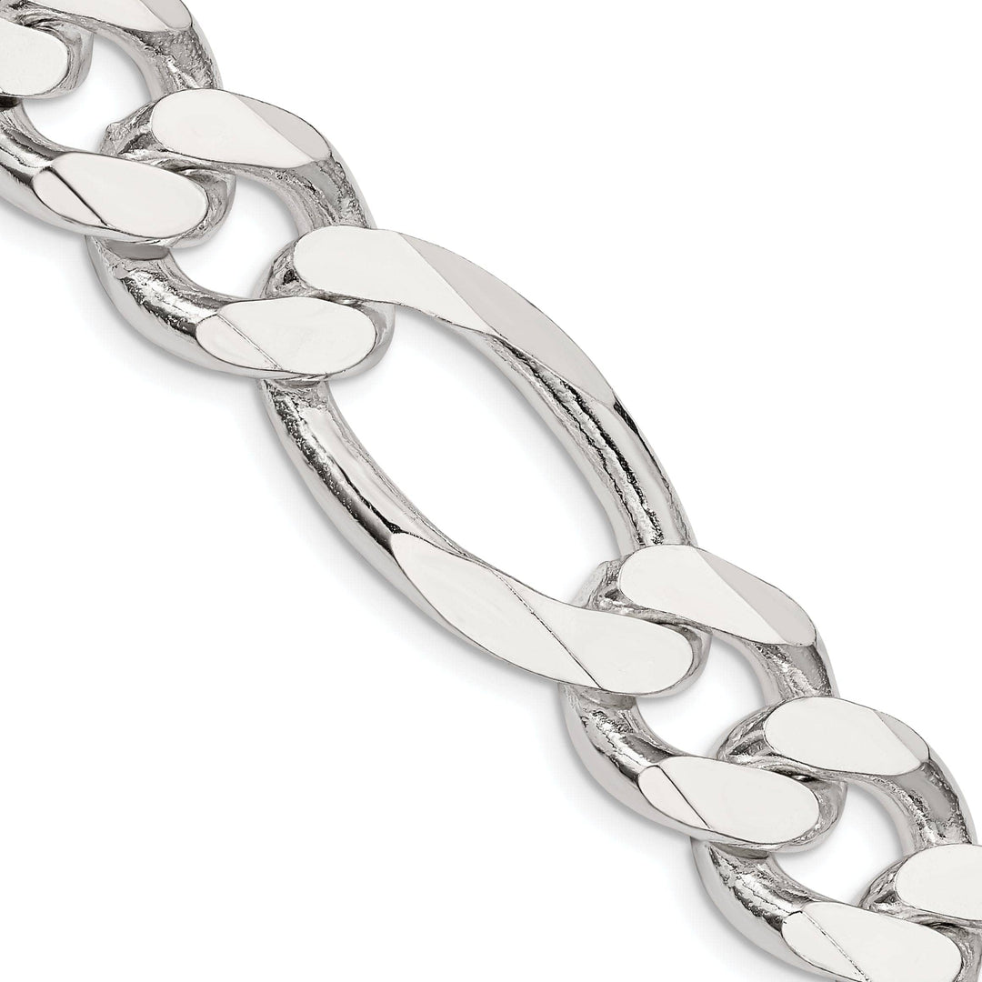 Lovely Rita's Bracelets Silver Polished 15.00-mm Solid Figaro Chain