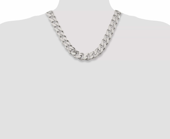 Lovely Rita's Bracelets Silver Polished 16.20-mm Solid Curb Link Chain