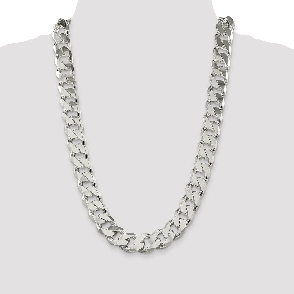 Lovely Rita's Bracelets Silver Polished 16.20-mm Solid Curb Link Chain