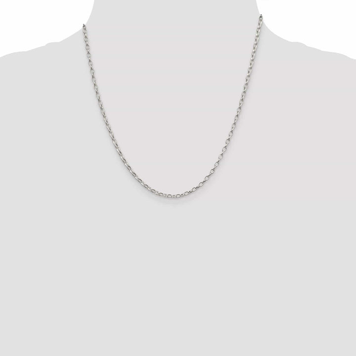 Lovely Rita's Bracelets Silver Polished 2.50-mm Oval Rolo Necklace