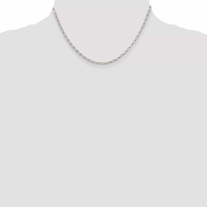 Lovely Rita's Bracelets Silver Polished 2.50-mm Oval Rolo Necklace