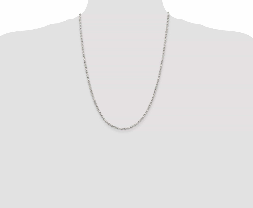 Lovely Rita's Bracelets Silver Polished 2.75-mm Oval Rolo Necklace