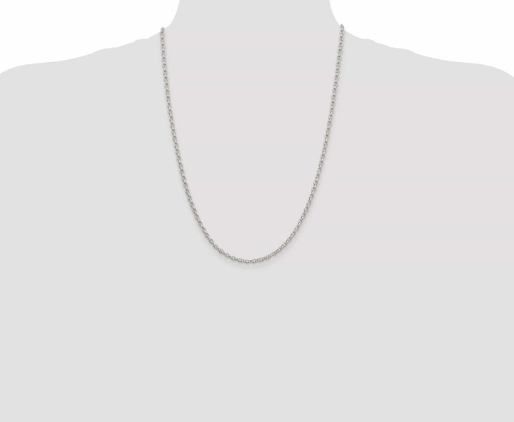 Lovely Rita's Bracelets Silver Polished 2.75-mm Oval Rolo Necklace