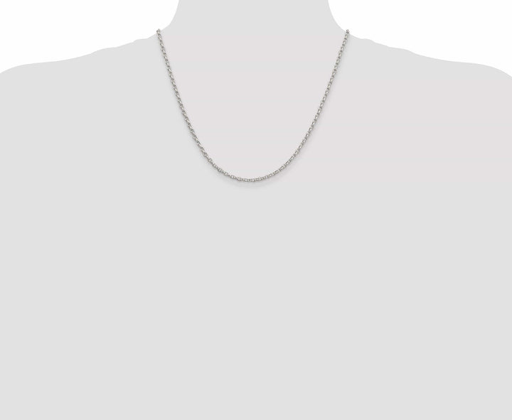 Lovely Rita's Bracelets Silver Polished 2.75-mm Oval Rolo Necklace