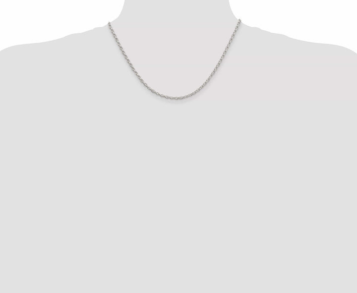 Lovely Rita's Bracelets Silver Polished 2.75-mm Oval Rolo Necklace