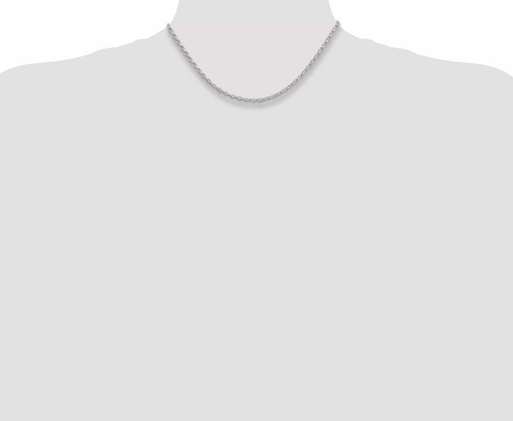 Lovely Rita's Bracelets Silver Polished 2.75-mm Oval Rolo Necklace