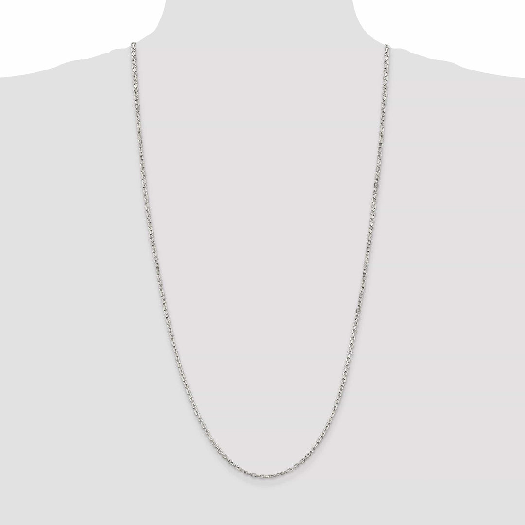 Lovely Rita's Bracelets Silver Polished 2.75mm Beveled Oval Cable Chain