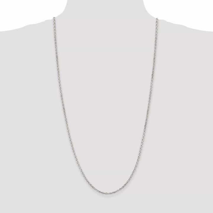 Lovely Rita's Bracelets Silver Polished 2.75mm Beveled Oval Cable Chain