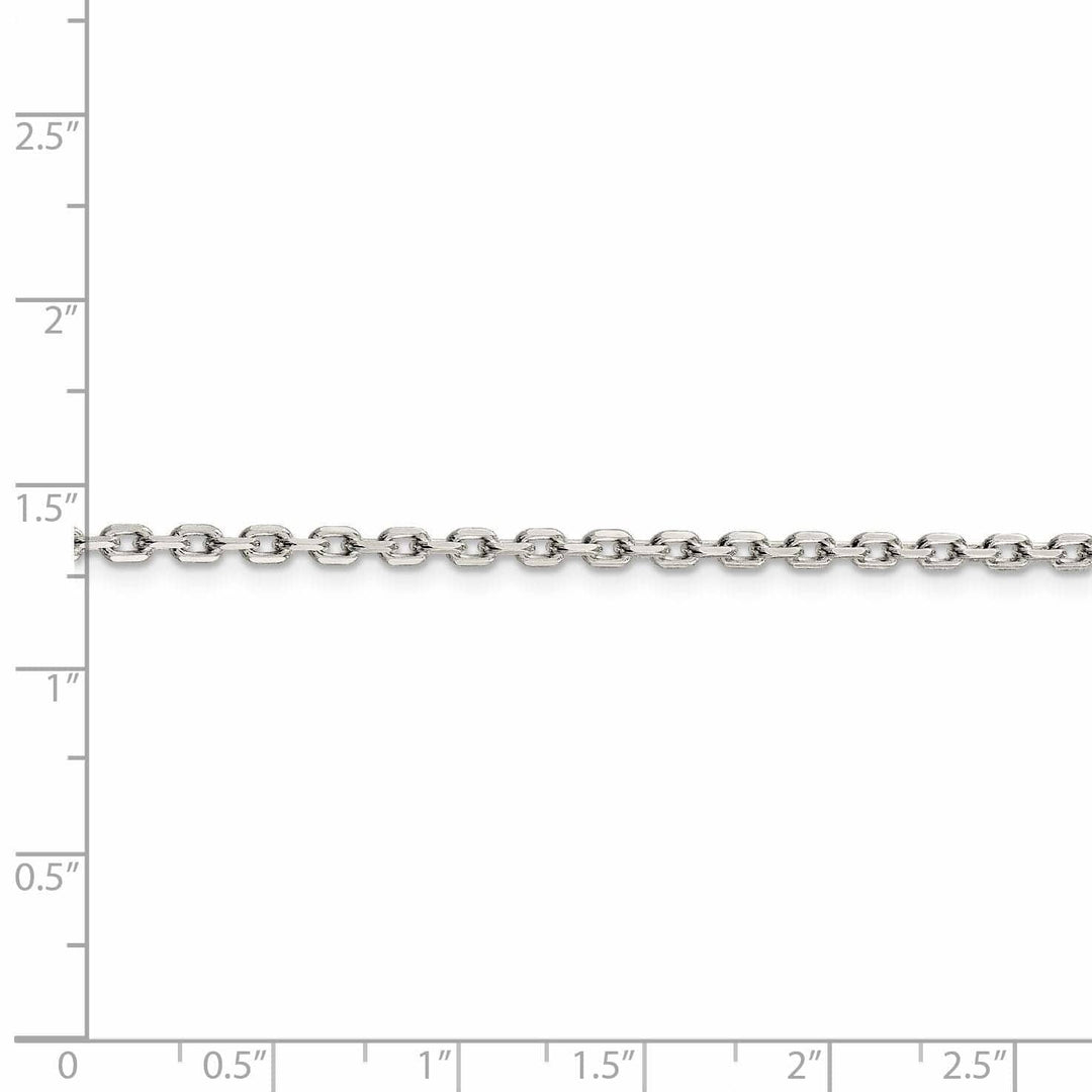 Lovely Rita's Bracelets Silver Polished 2.75mm Beveled Oval Cable Chain