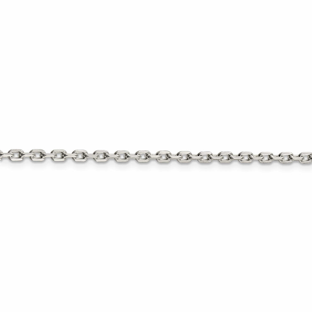 Lovely Rita's Bracelets Silver Polished 2.75mm Beveled Oval Cable Chain