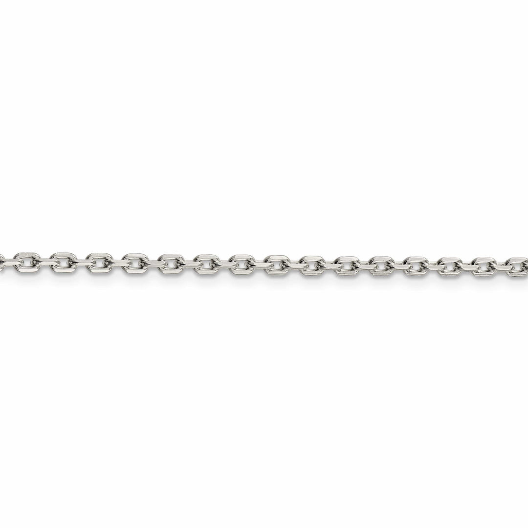 Lovely Rita's Bracelets Silver Polished 2.75mm Beveled Oval Cable Chain