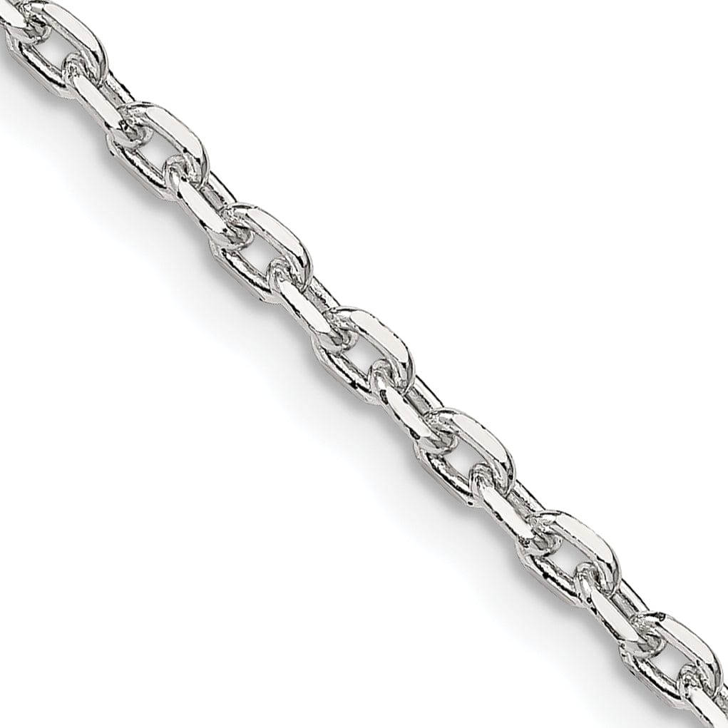 Lovely Rita's Bracelets Silver Polished 2.75mm Beveled Oval Cable Chain