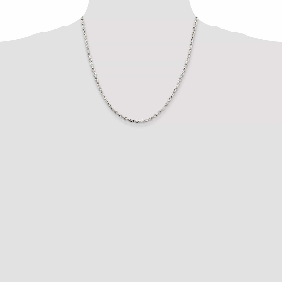 Lovely Rita's Bracelets Silver Polished 3.25mm Beveled Oval Cable Chain