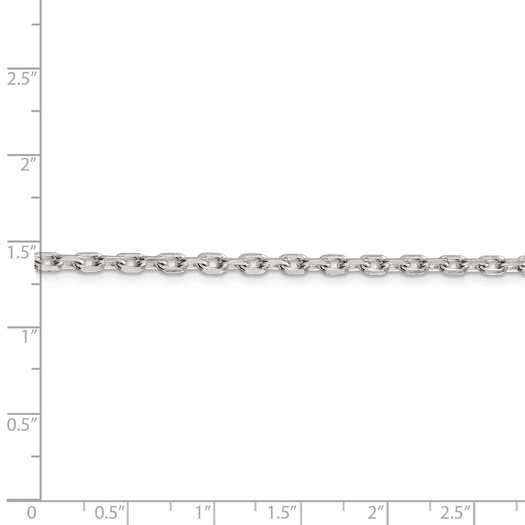 Lovely Rita's Bracelets Silver Polished 3.25mm Beveled Oval Cable Chain