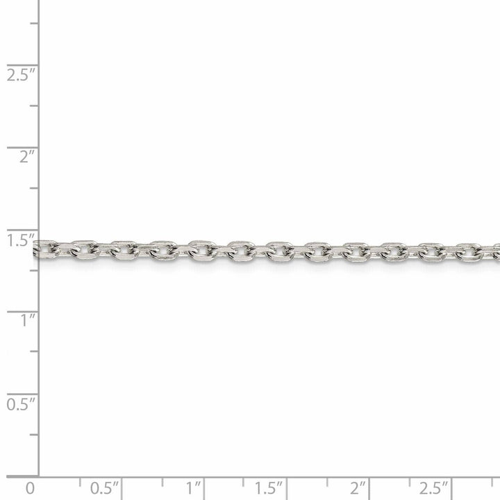 Lovely Rita's Bracelets Silver Polished 3.25mm Beveled Oval Cable Chain