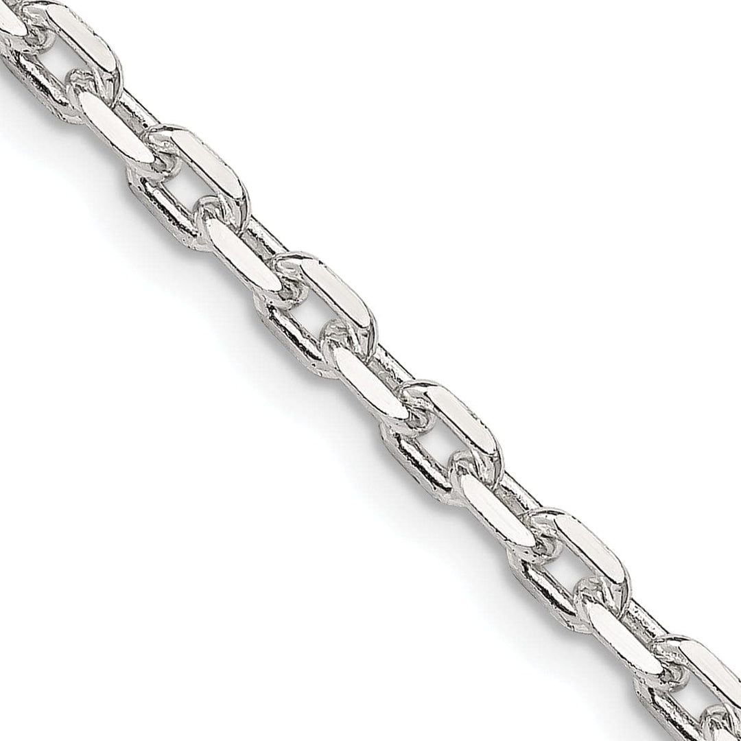 Lovely Rita's Bracelets Silver Polished 3.25mm Beveled Oval Cable Chain