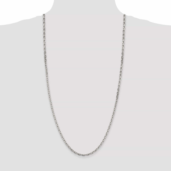 Lovely Rita's Bracelets Silver Polished 3.95mm Beveled Oval Cable Chain