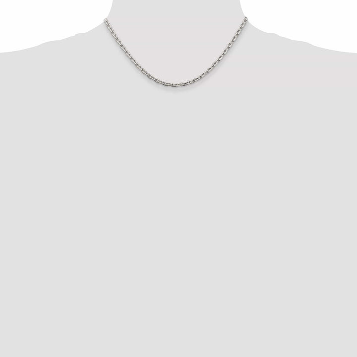 Lovely Rita's Bracelets Silver Polished 3.95mm Beveled Oval Cable Chain