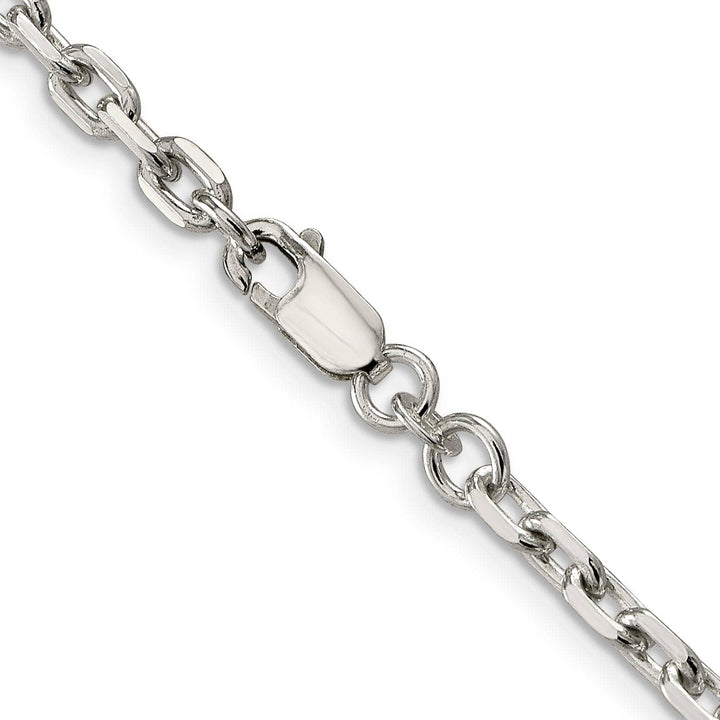 Lovely Rita's Bracelets Silver Polished 3.95mm Beveled Oval Cable Chain