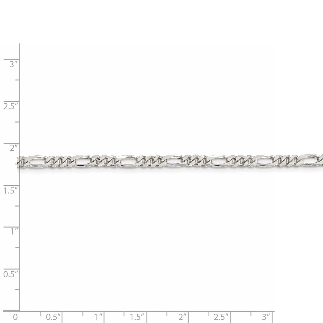 Lovely Rita's Bracelets Silver Polished 4.00-mm Solid Figaro Chain