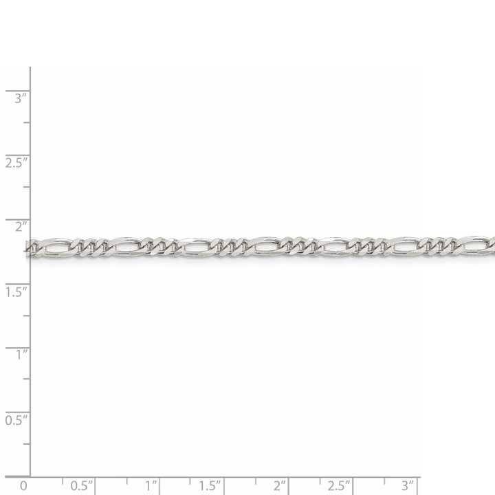 Lovely Rita's Bracelets Silver Polished 4.00-mm Solid Figaro Chain
