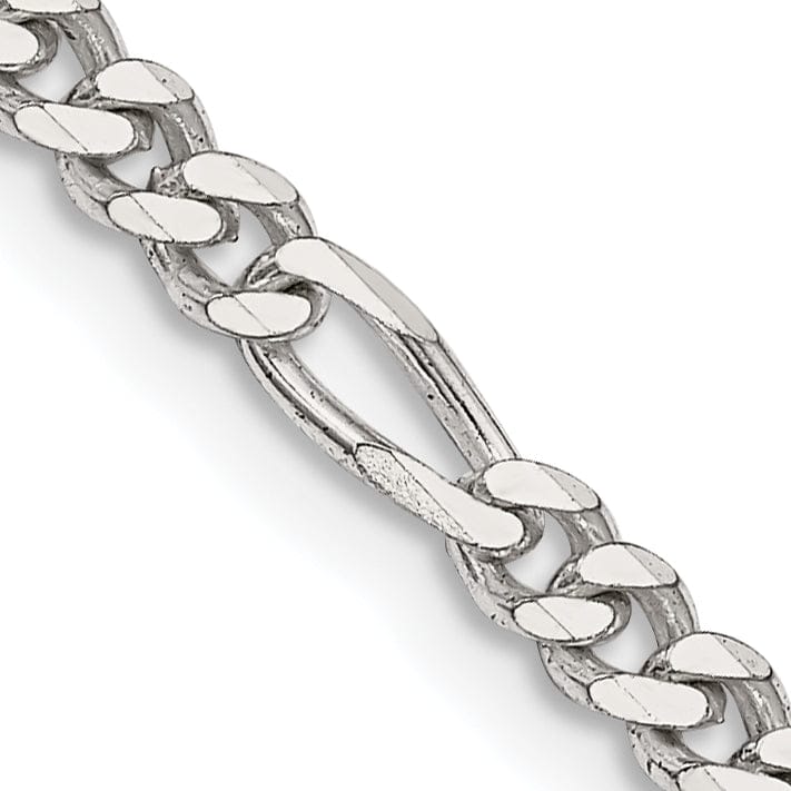 Lovely Rita's Bracelets Silver Polished 4.00-mm Solid Figaro Chain