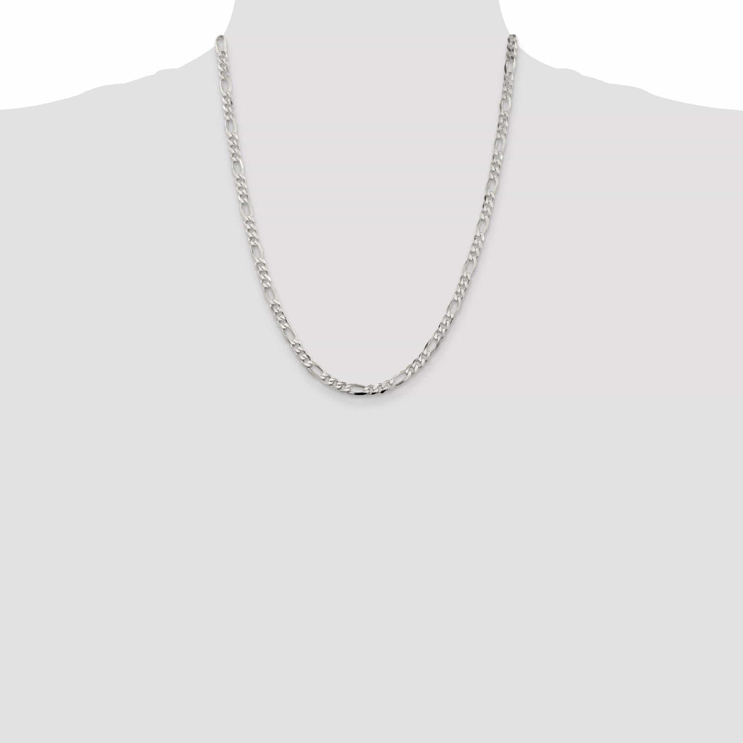 Lovely Rita's Bracelets Silver Polished 4.25-mm Solid Figaro Chain