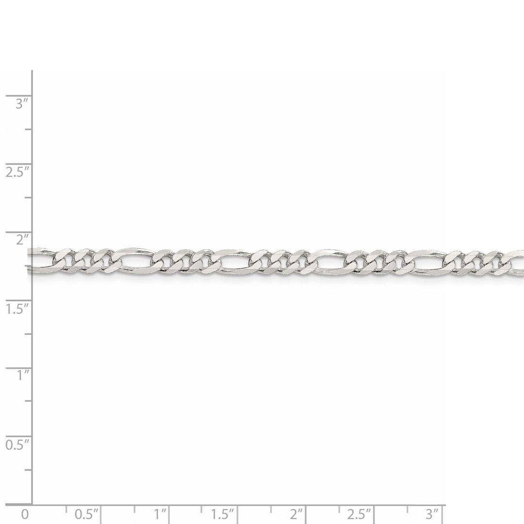 Lovely Rita's Bracelets Silver Polished 4.25-mm Solid Figaro Chain