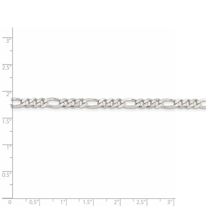Lovely Rita's Bracelets Silver Polished 4.25-mm Solid Figaro Chain