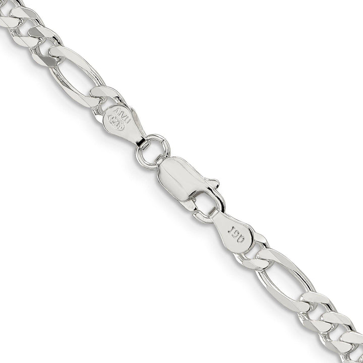 Lovely Rita's Bracelets Silver Polished 4.25-mm Solid Figaro Chain