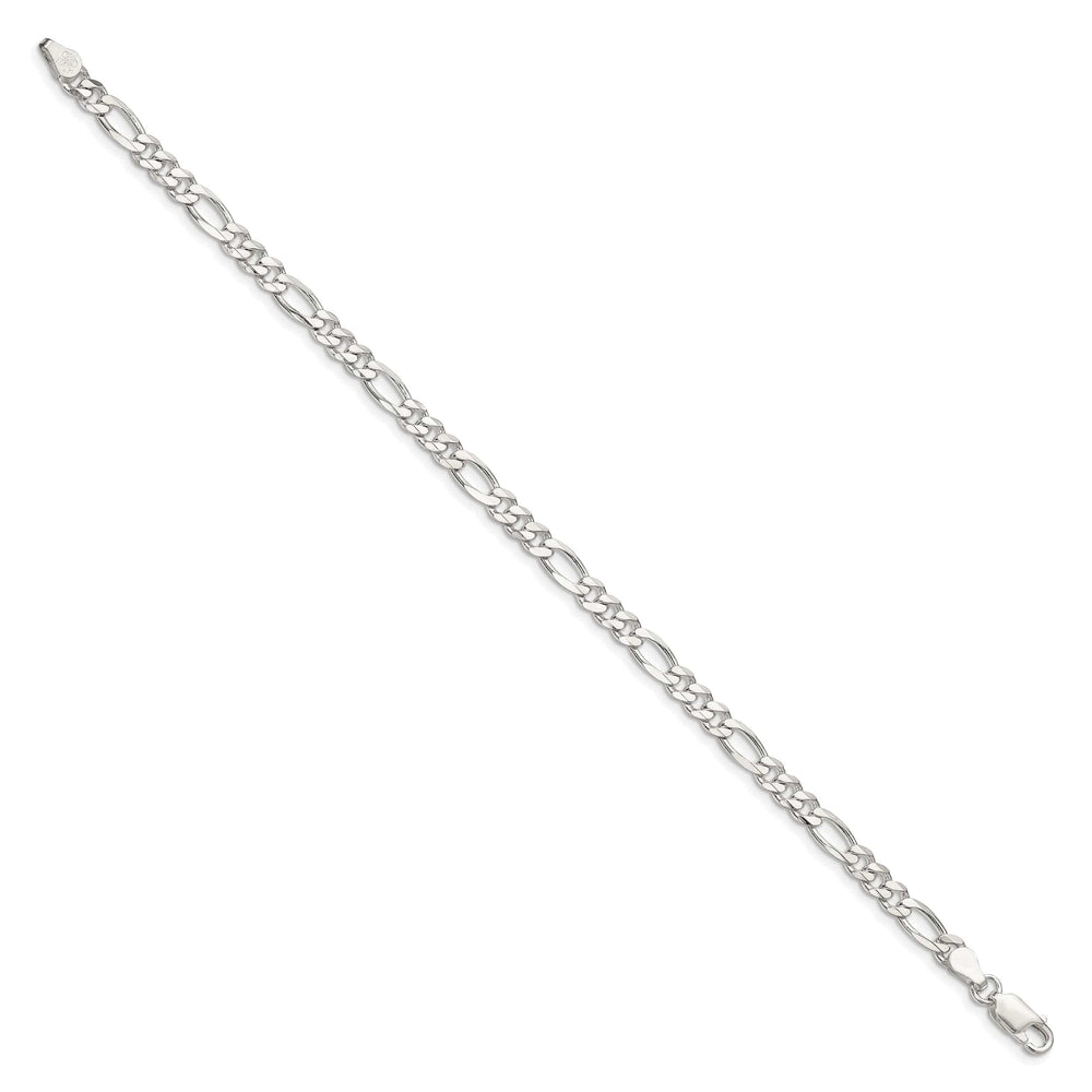 Lovely Rita's Bracelets Silver Polished 4.25-mm Solid Figaro Chain