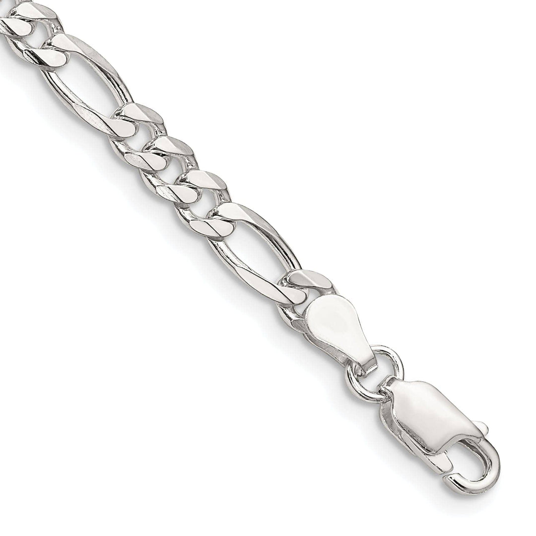 Lovely Rita's Bracelets Silver Polished 4.25-mm Solid Figaro Chain