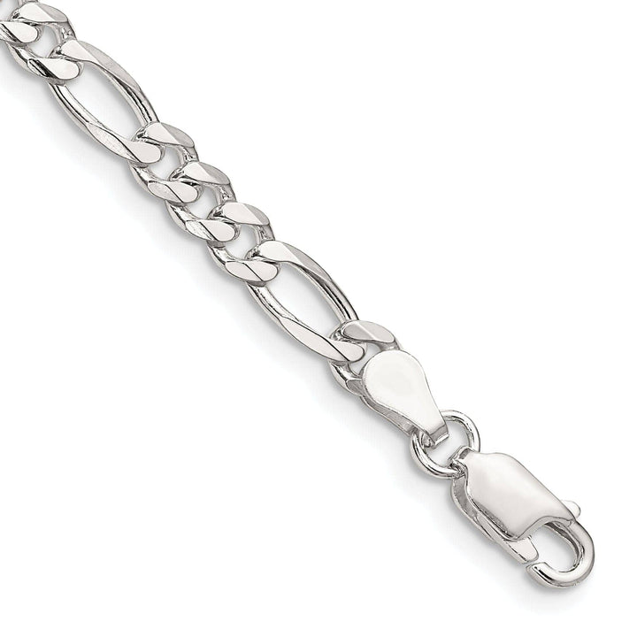Lovely Rita's Bracelets Silver Polished 4.25-mm Solid Figaro Chain