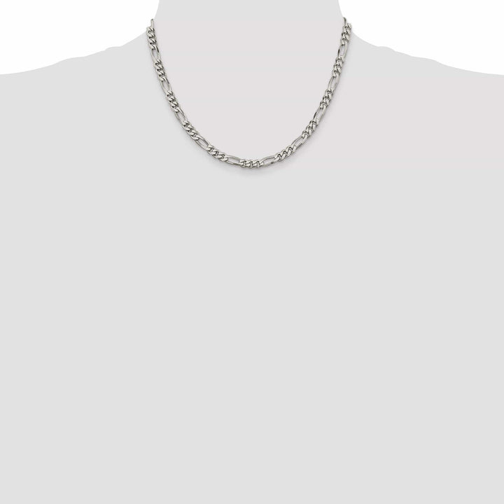 Lovely Rita's Bracelets Silver Polished 5.25-mm Solid Figaro Chain