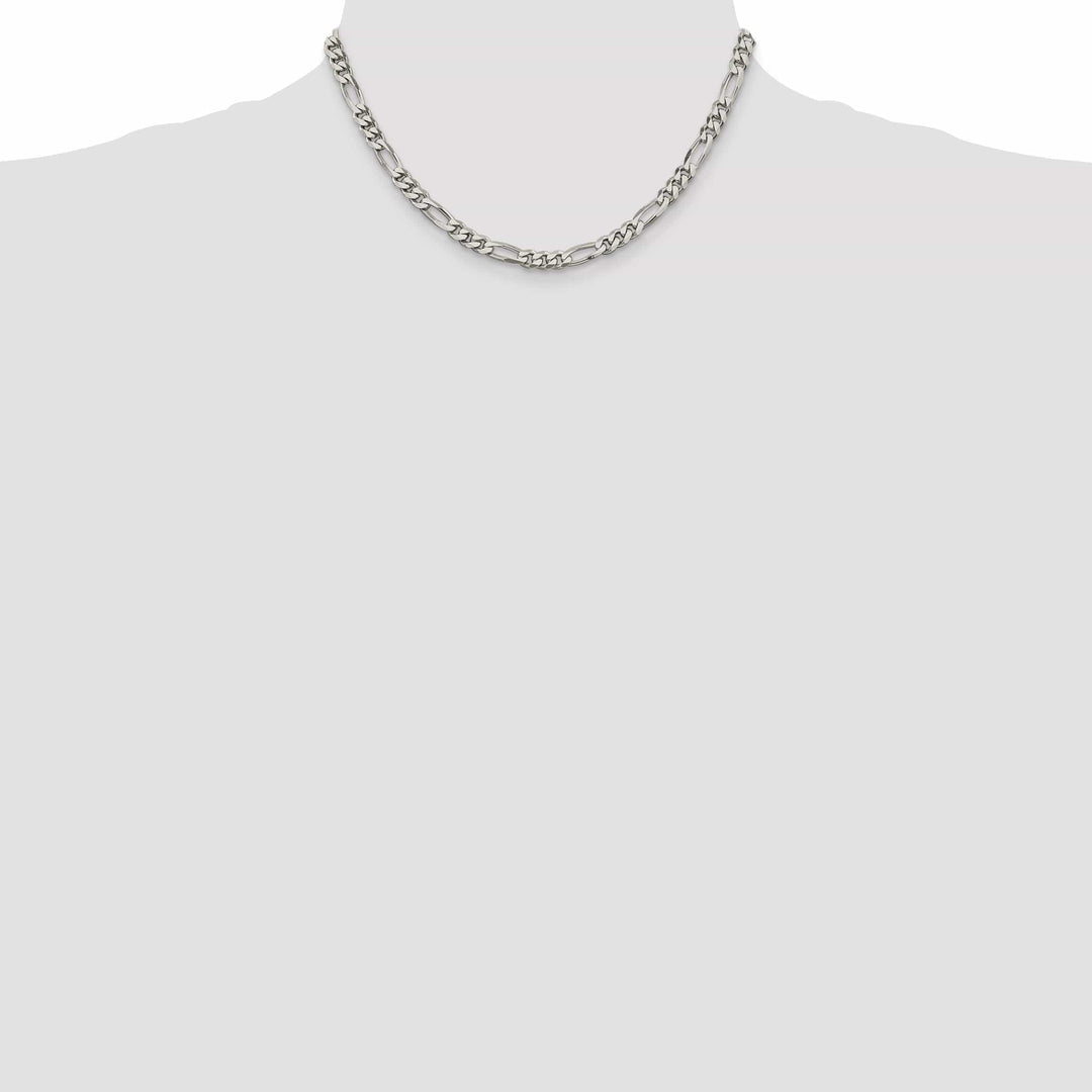 Lovely Rita's Bracelets Silver Polished 5.25-mm Solid Figaro Chain