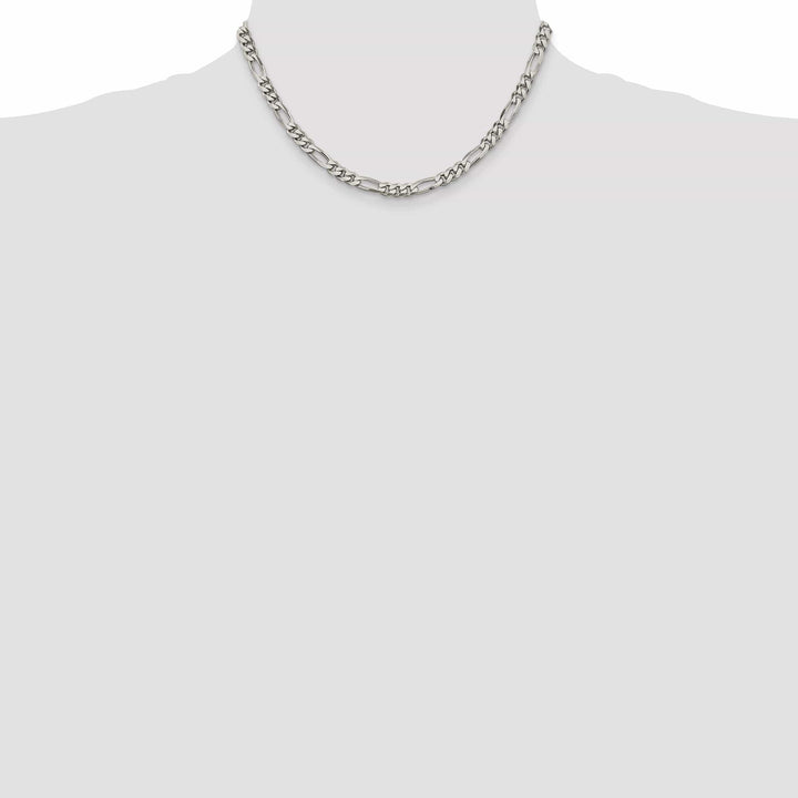 Lovely Rita's Bracelets Silver Polished 5.25-mm Solid Figaro Chain