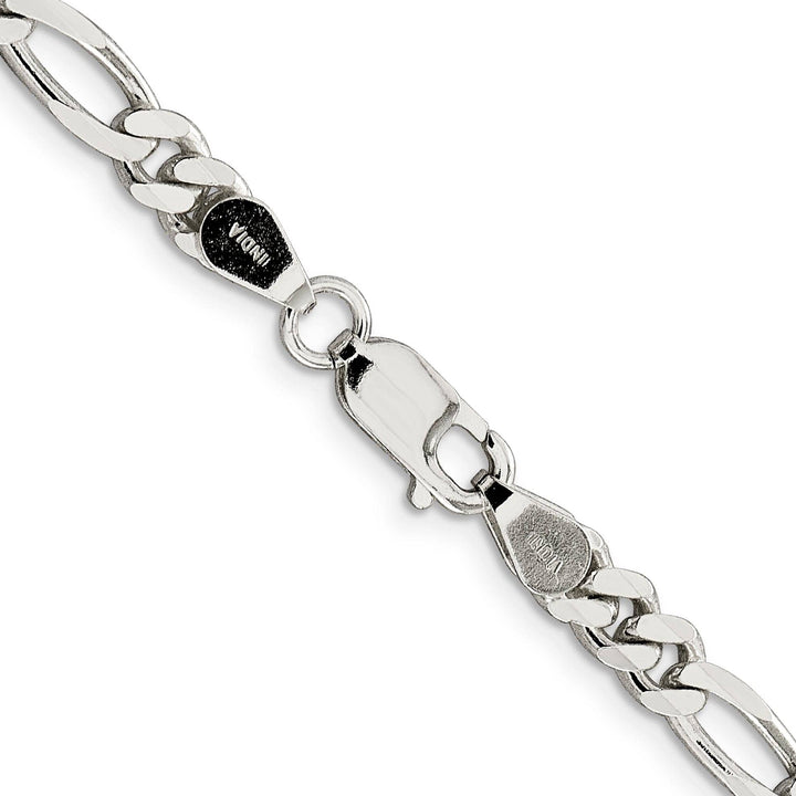 Lovely Rita's Bracelets Silver Polished 5.25-mm Solid Figaro Chain