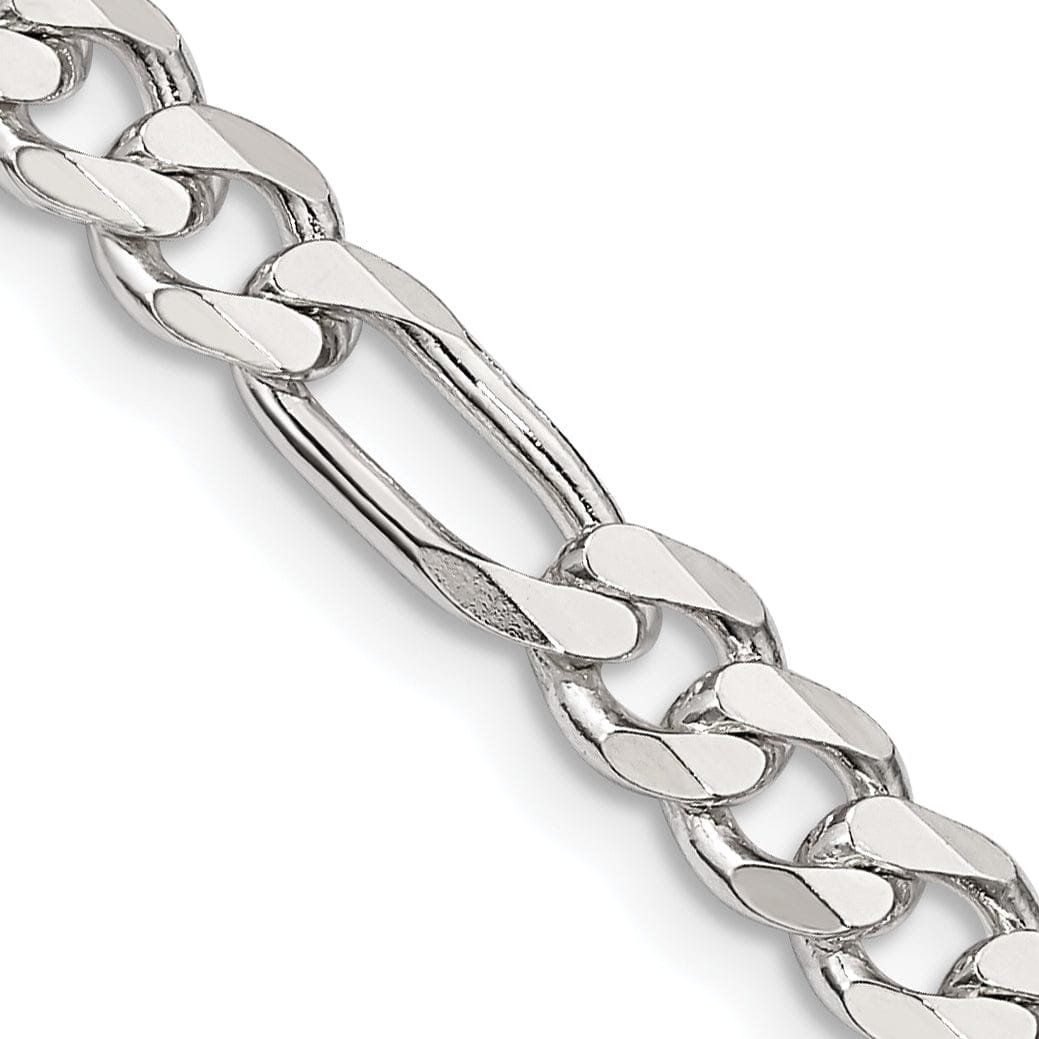 Lovely Rita's Bracelets Silver Polished 5.25-mm Solid Figaro Chain
