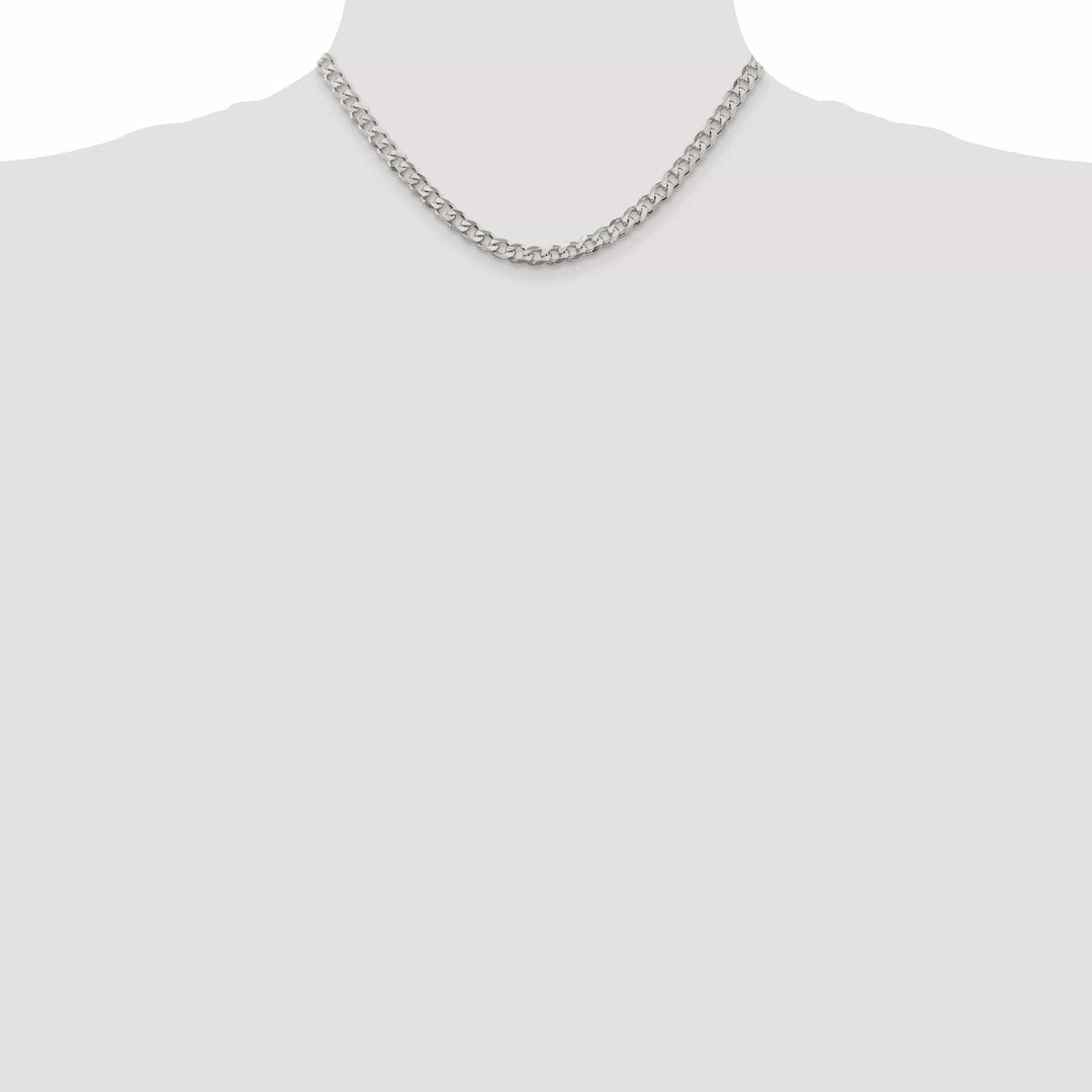 Lovely Rita's Bracelets Silver Polished 6.00-mm Solid Curb Link Chain