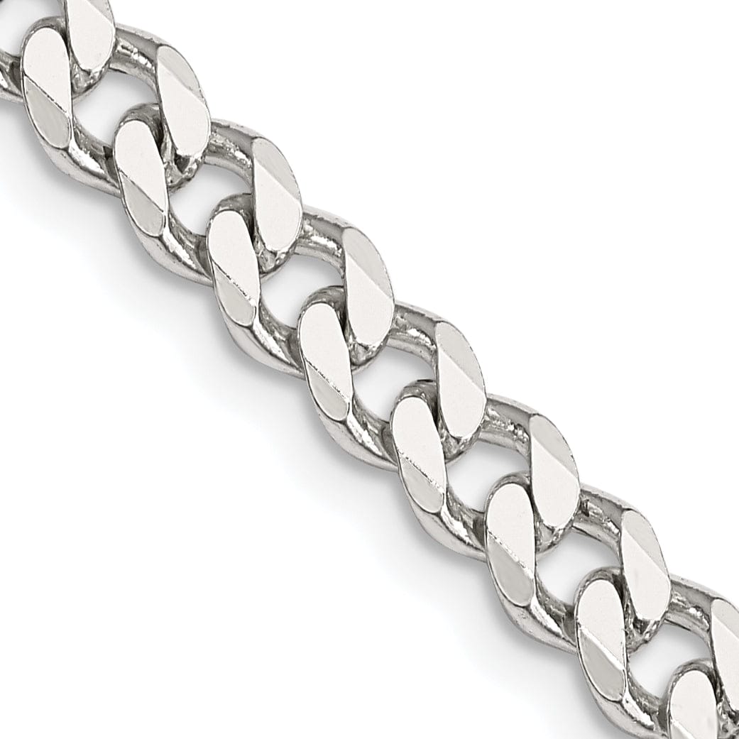 Lovely Rita's Bracelets Silver Polished 6.00-mm Solid Curb Link Chain