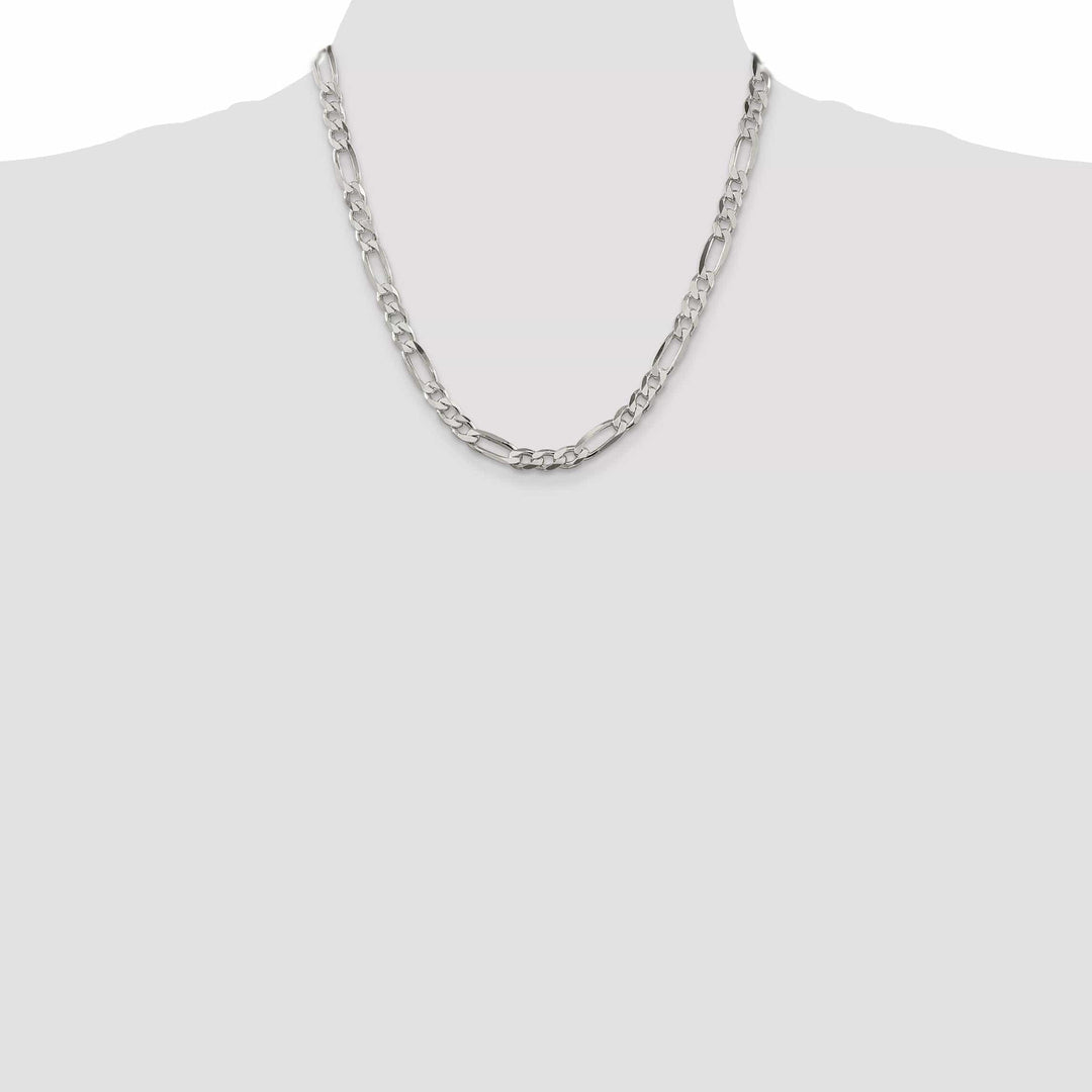 Lovely Rita's Bracelets Silver Polished 6.25-mm Solid Figaro Chain