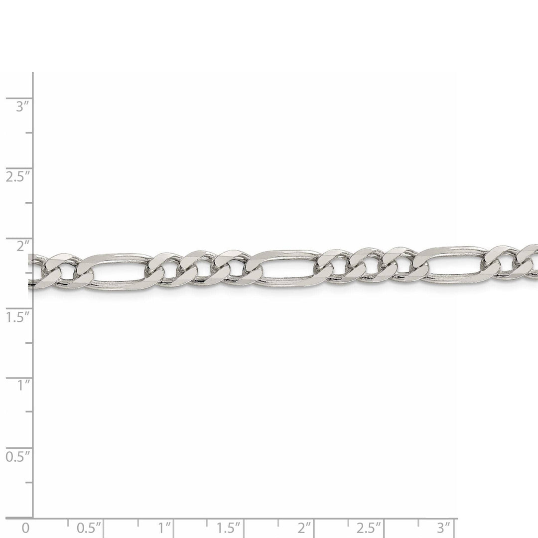 Lovely Rita's Bracelets Silver Polished 6.25-mm Solid Figaro Chain