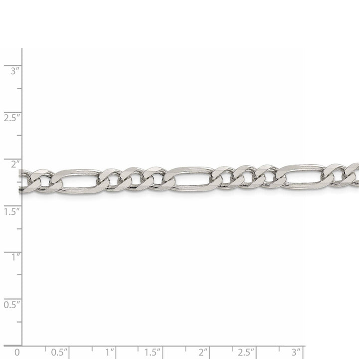 Lovely Rita's Bracelets Silver Polished 6.25-mm Solid Figaro Chain