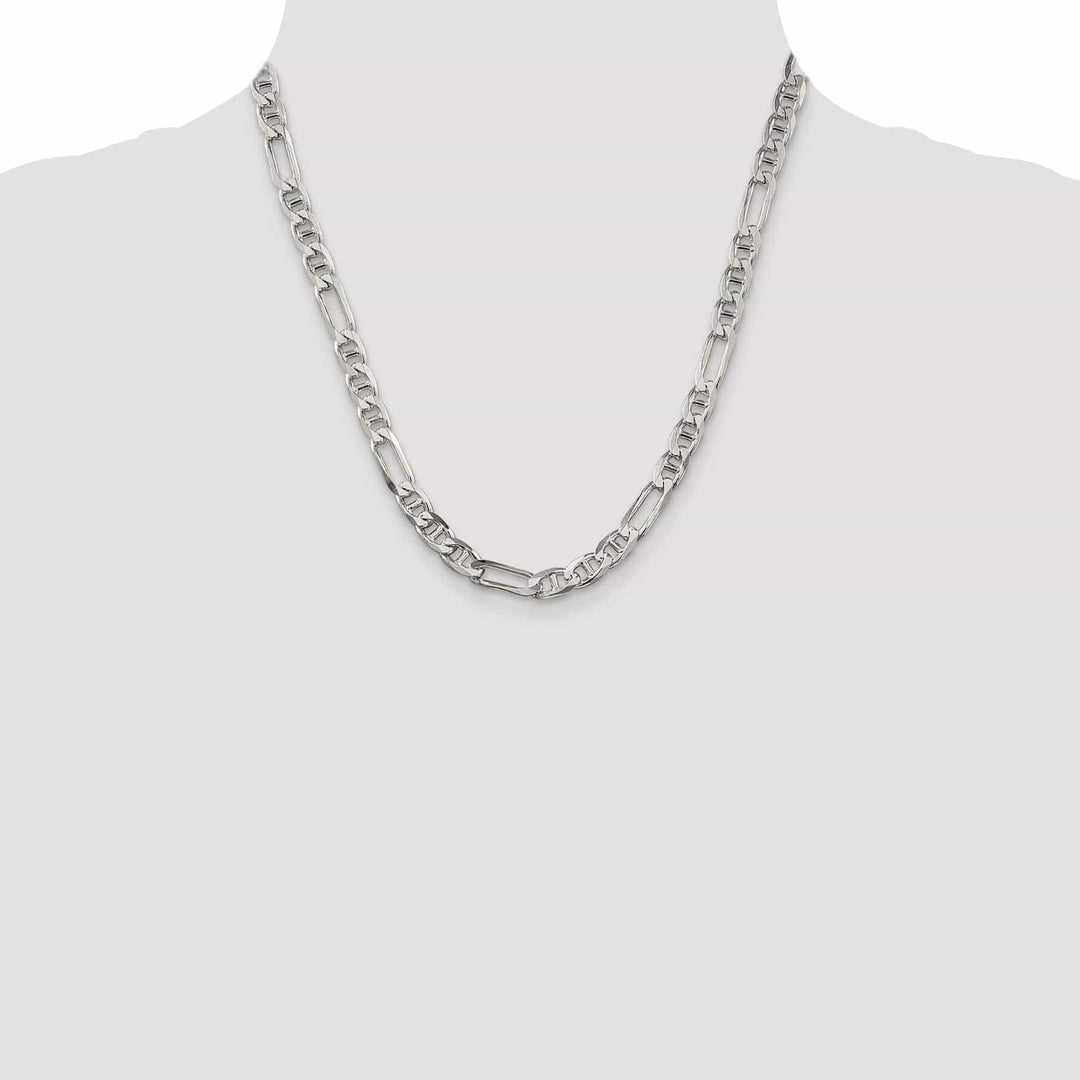 Lovely Rita's Bracelets Silver Polished 6.50-mm Figaro Anchor Chain