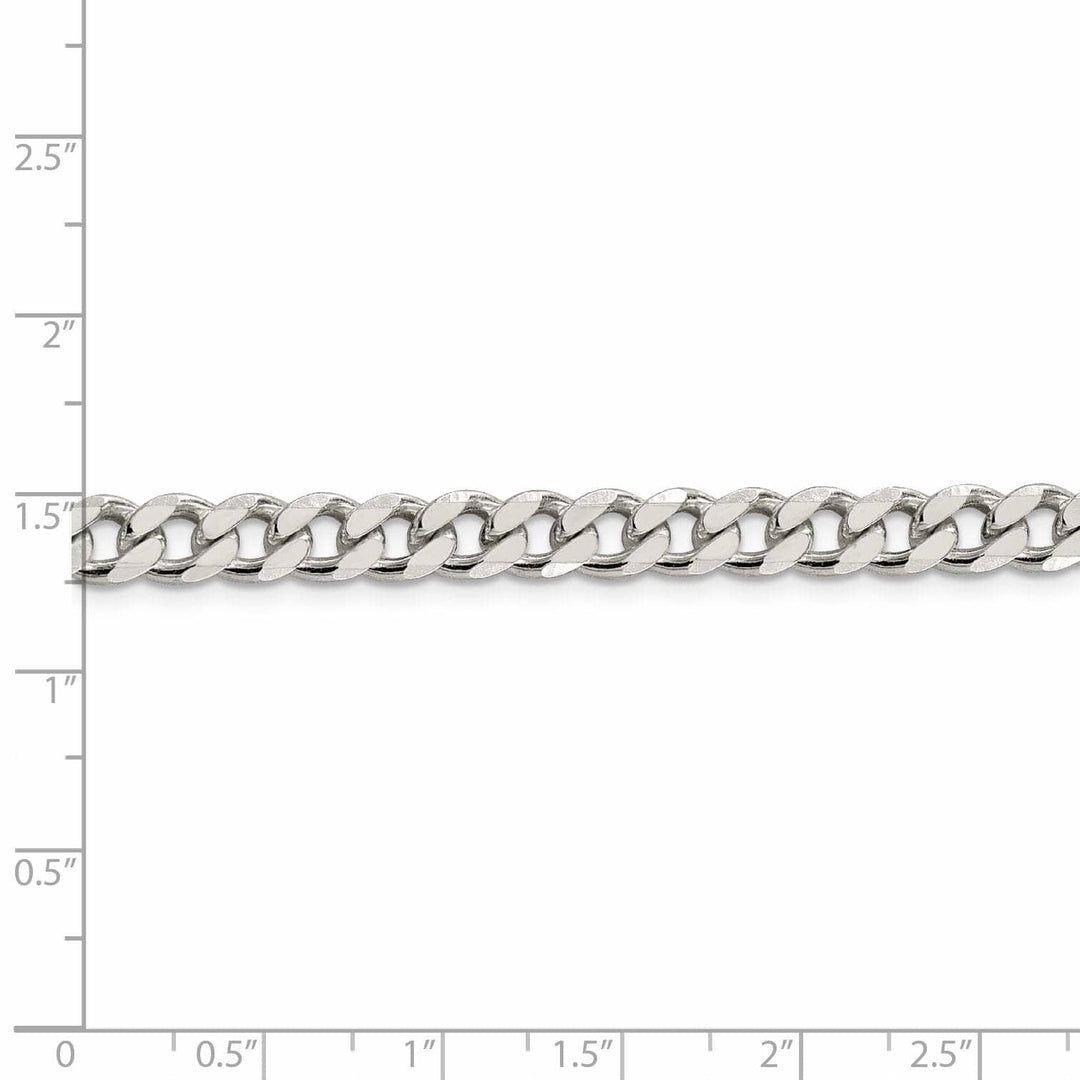 Lovely Rita's Bracelets Silver Polished 7.00-mm Solid Curb Link Chain